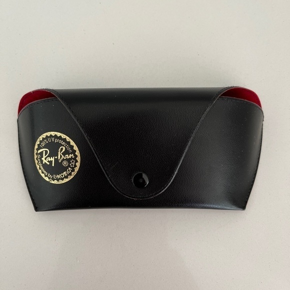RAY-BAN Sunglasses Case Black Exterior Red Interior Unisex Classic Travel - Picture 1 of 8
